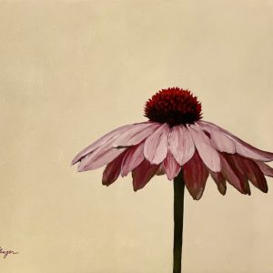 Cone Flower Oil on Wooden Panel - 18x24 inches
