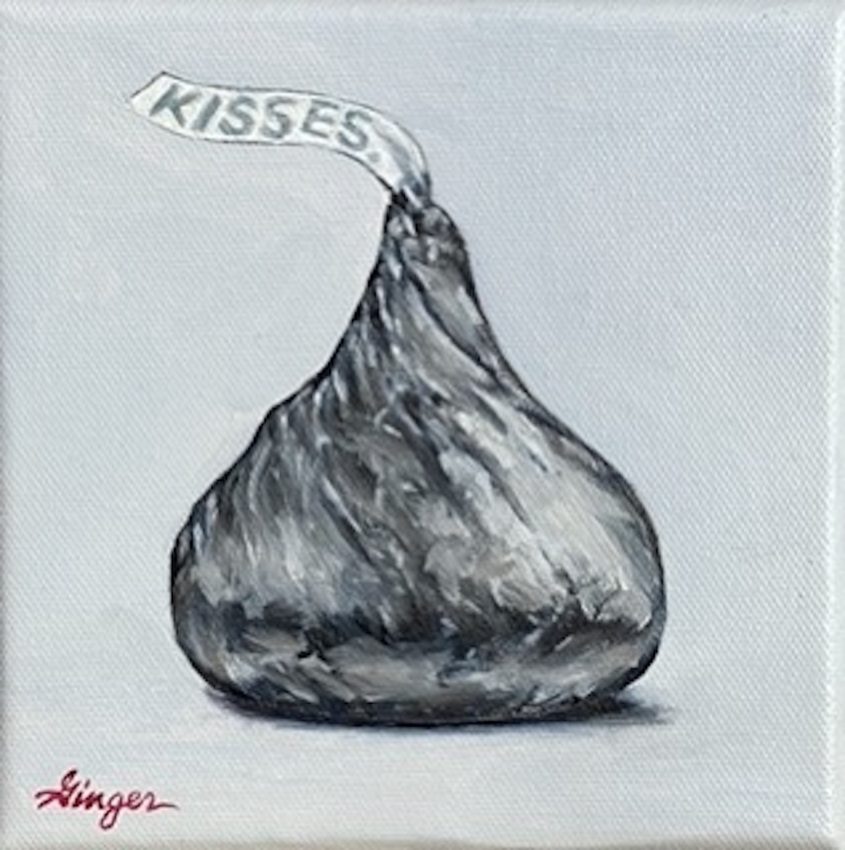 Kiss Wrapped?Oil on Canvas – 6×6 inches Small