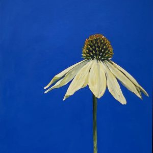 Yellow Coneflower Oil on Wooden Panel - 16x20 inches
