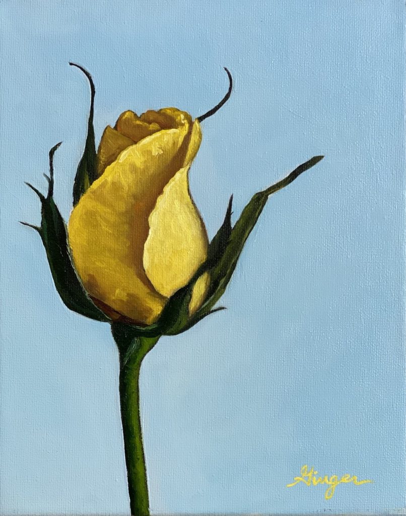Yellow Rose Oil on Canvas - 8x10 inches